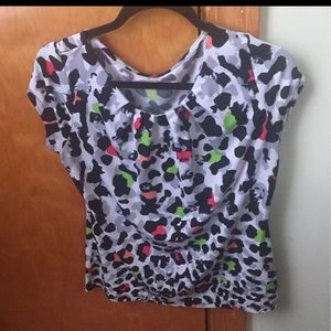 Worthington Colorful Cheetah Print Blouse